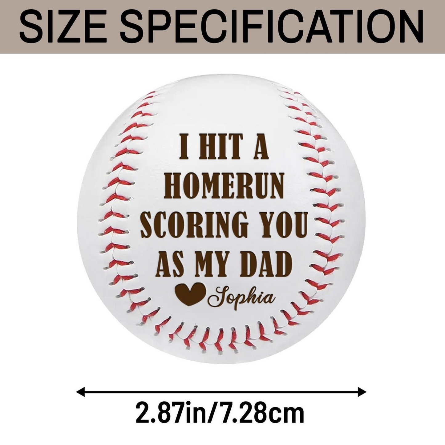 Personalized Hit A Homerun Scoring You As Dad Baseball | Fathers Day Baseball | Gift For Dad