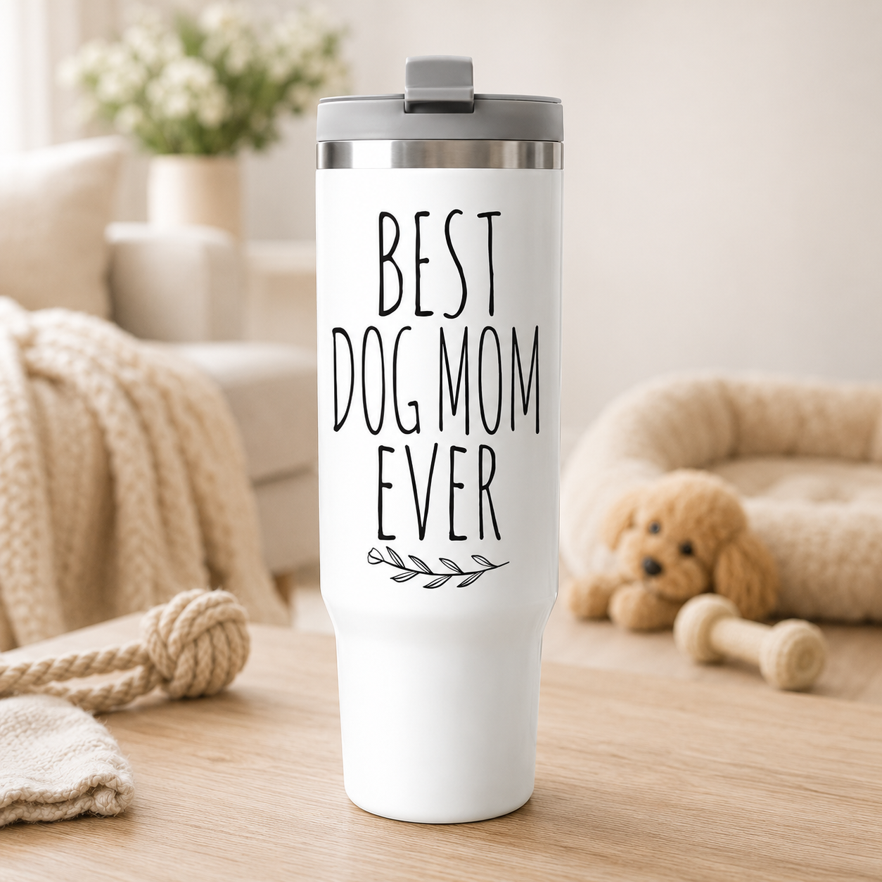 Custom Photo Best Dog Mom Ever 30oz Tumbler | Gift For Dog Lovers | Pet Lover Gifts TOM99