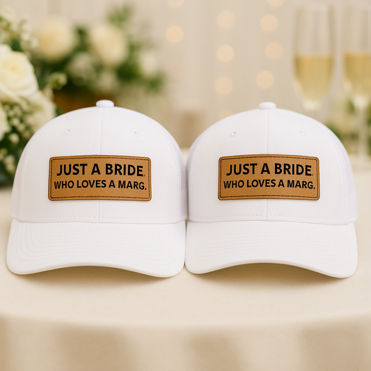 Wedding Trucker Hats – Just a Bride Who Loves a Marg Trucker Cap, Fun Margarita Bachelorette Party Gift VHA163