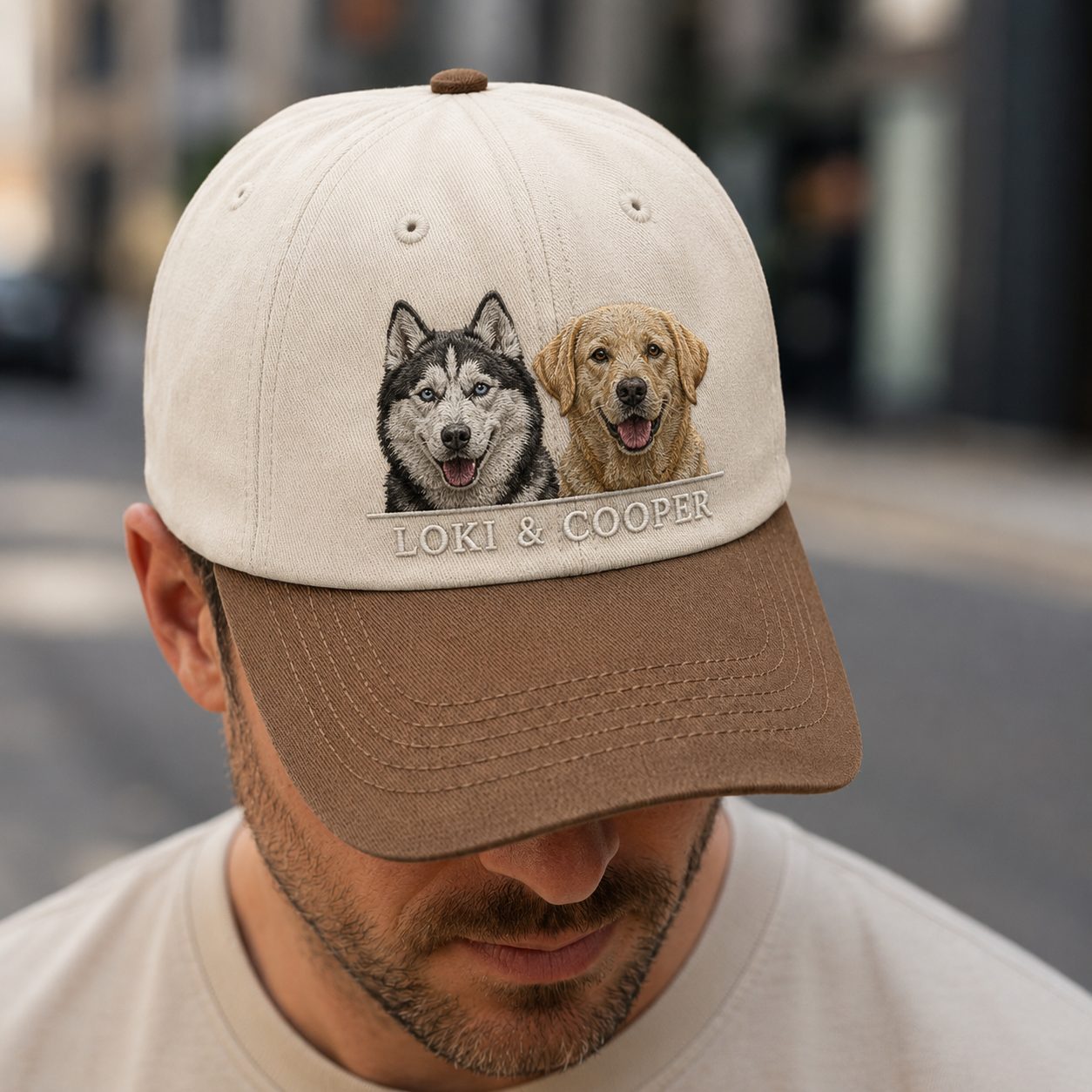 Custom Dog Face Embroidered Hat, Custom Embroidered Pet Portrait Hat | Gift For Dog Lover Pa99