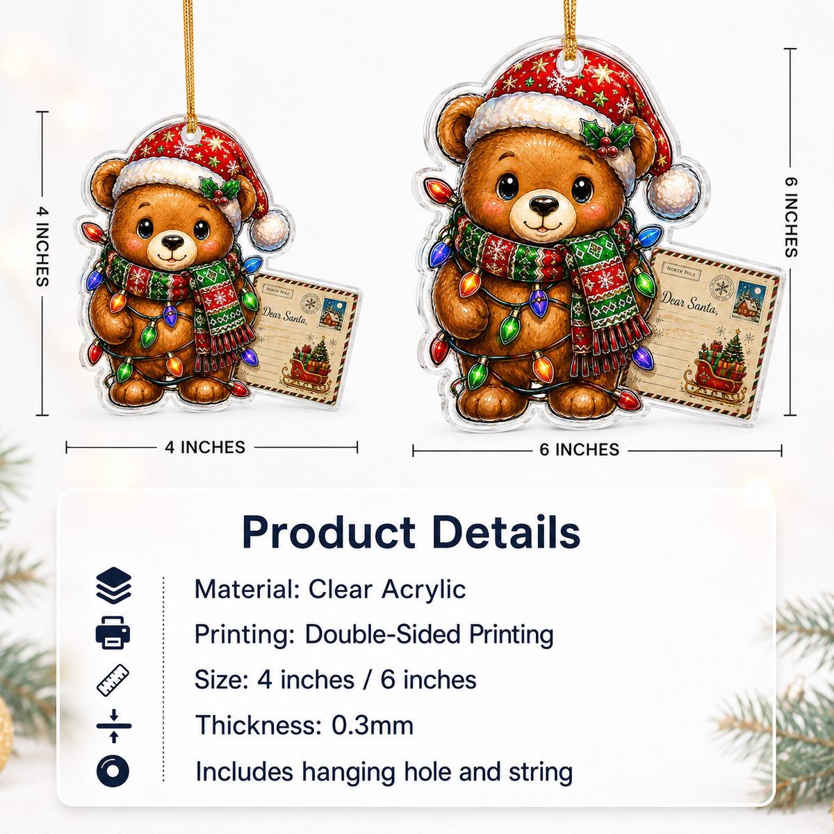 Animal With Christmas Led Bear