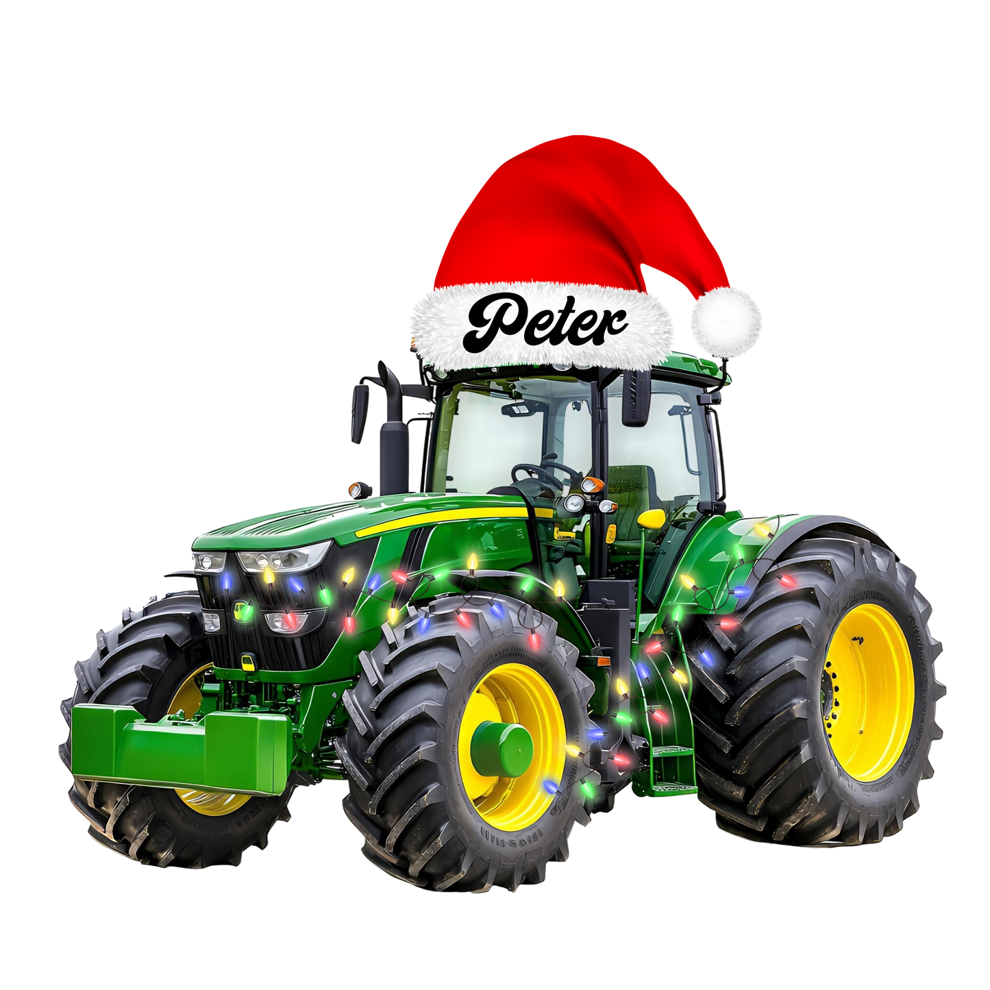 Custom Photo Face Tractor Christmas