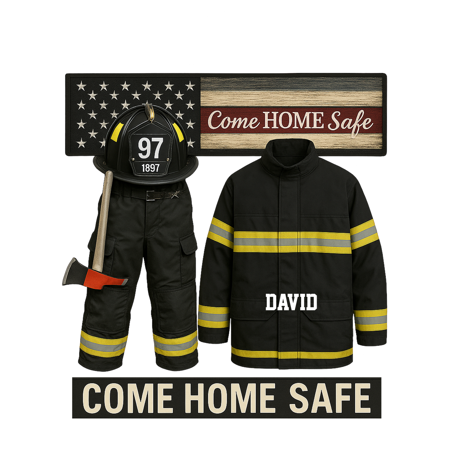 Custom Name Fire Truck 911 Firefighter Retirement