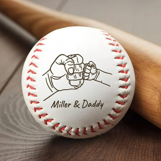 Personalized Dad and Kid Fist Bump Engraved | Custom Gift For Dad | Engraved Gift For Dad