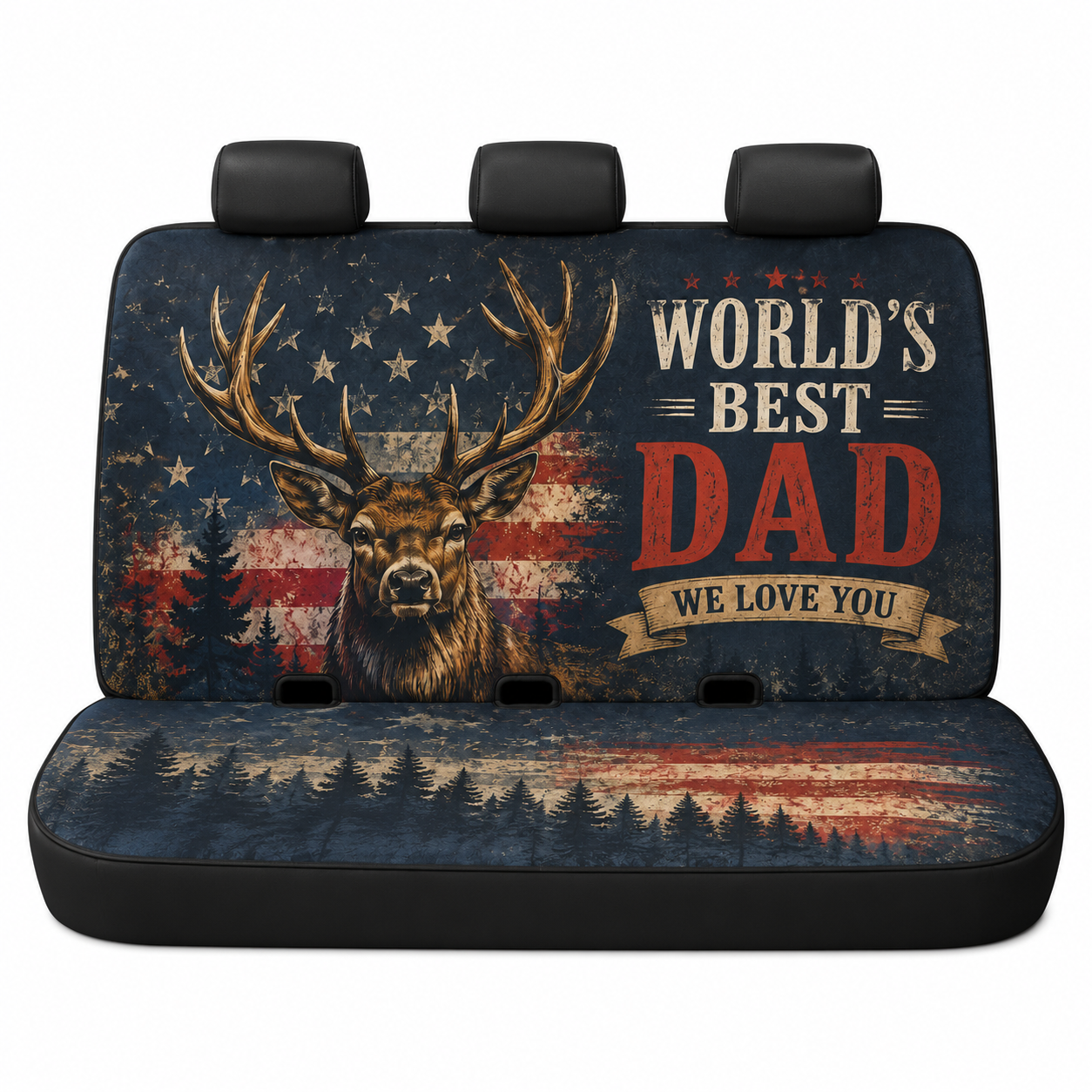 Personalized World's Best Dad Car Rear Seat Cover, Custom Back Seat Protector For Dad, Gift For Dad TOM99