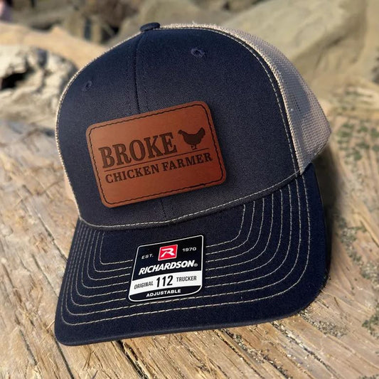 Broke Chicken Farmer Trucker Hat | Gift For Farmer Lover | Farm Fresh Eggs Hat