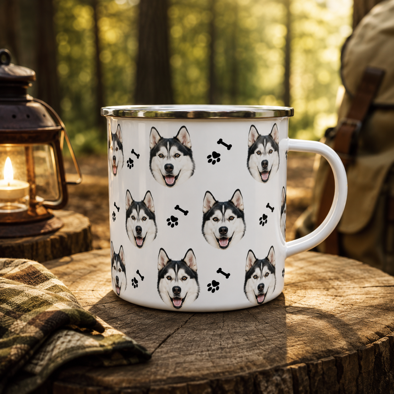 Custom Photo Dog Camping Mug | Gift For Dog Lovers Pa99