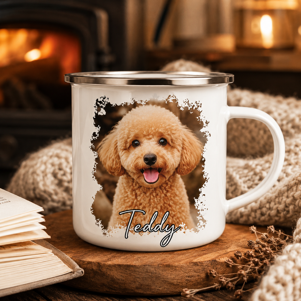 Custom Photo Dog Camping Mug | Gift For Dog Lovers Pa99