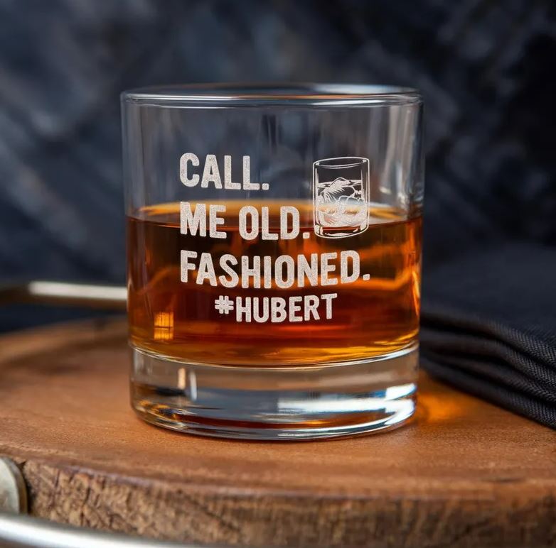 Personalized Call Me Old Fashioned Engraved Whiskey Glass | Custom Name Whiskey Glass | Gift Idea For Friend