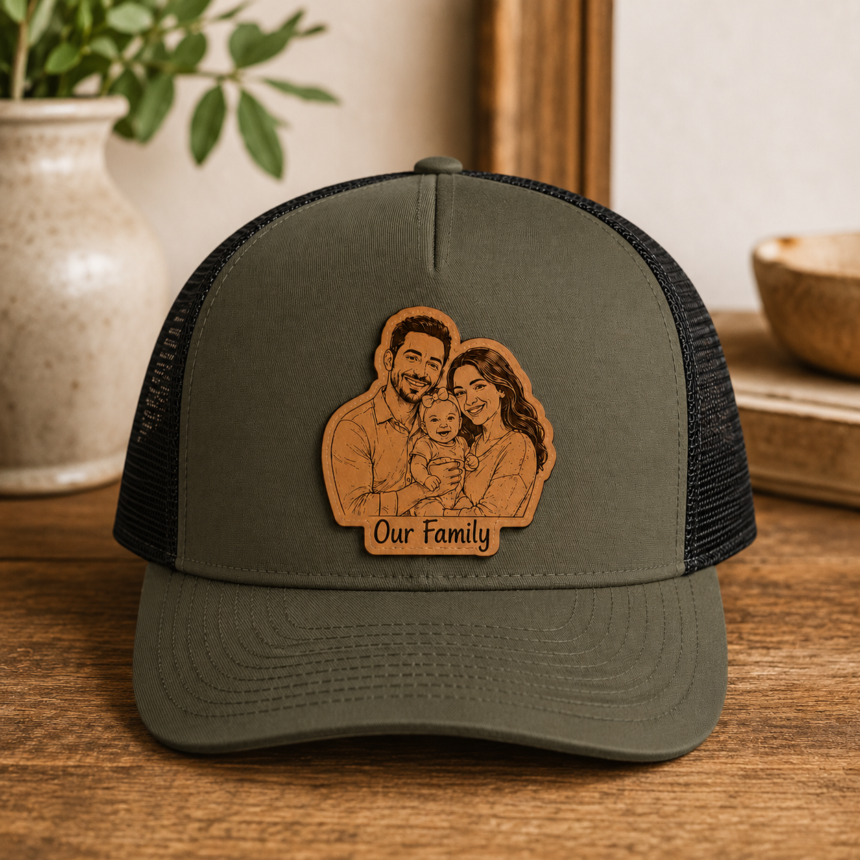Personalized Dad Family Trucker Hat | Custom Dad Photo Hat | Father's Day Gift | Gift For Dad | Dad Gifts TOM99