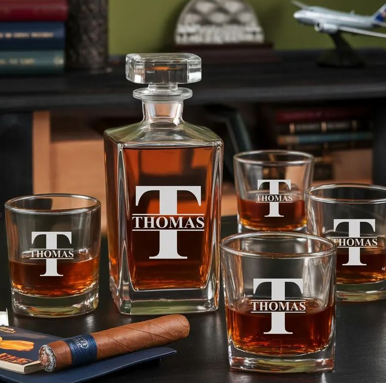 Custom Name Decanter | Personalized Whiskey Decanter Set