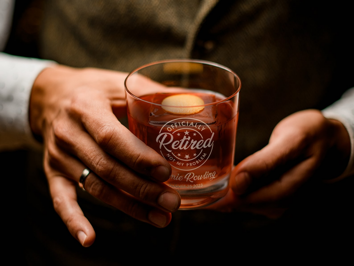 Retirement Gifts For Men | Engraved Retirement Crystal Whiskey Glass | Engraved Gift For Retirement