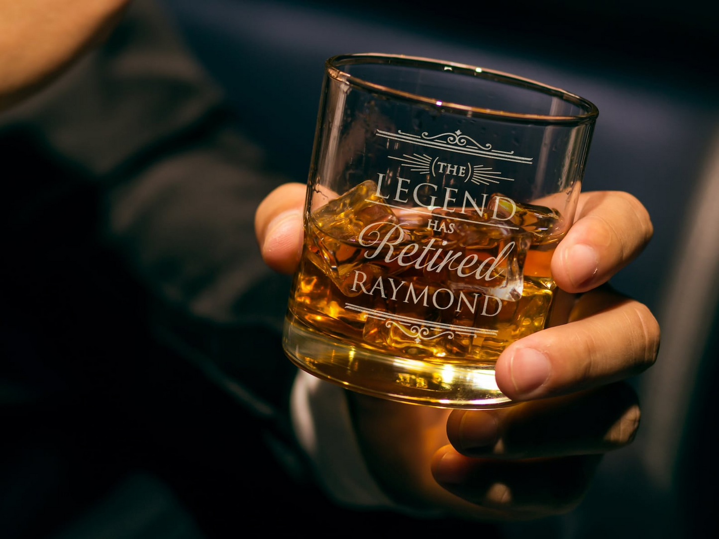 Retirement Gifts For Men | Engraved Retirement Crystal Whiskey Glass | Engraved Gift For Retirement