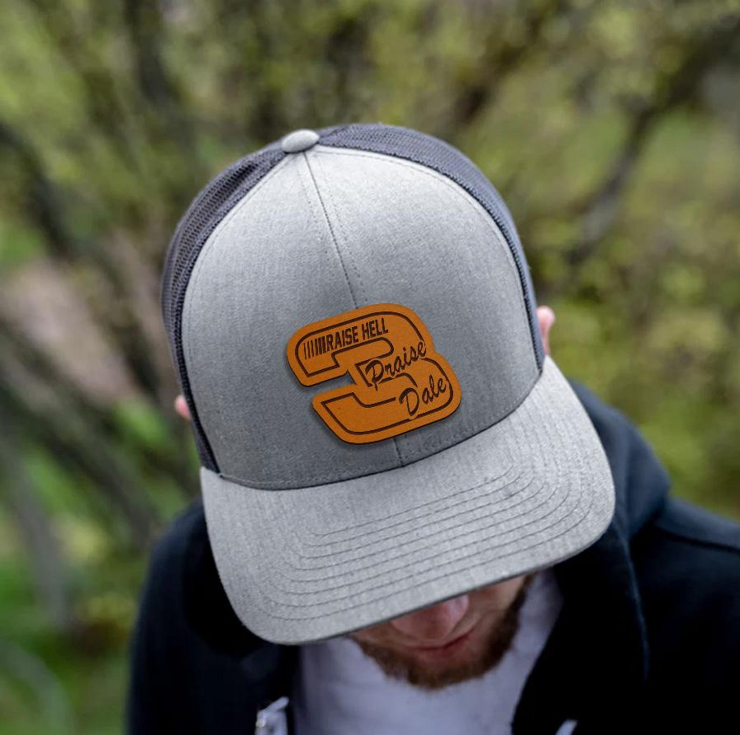 Raise Hell Praise Dela Trucker Hat | Leather Patch Hat | Gift For Boy Friend