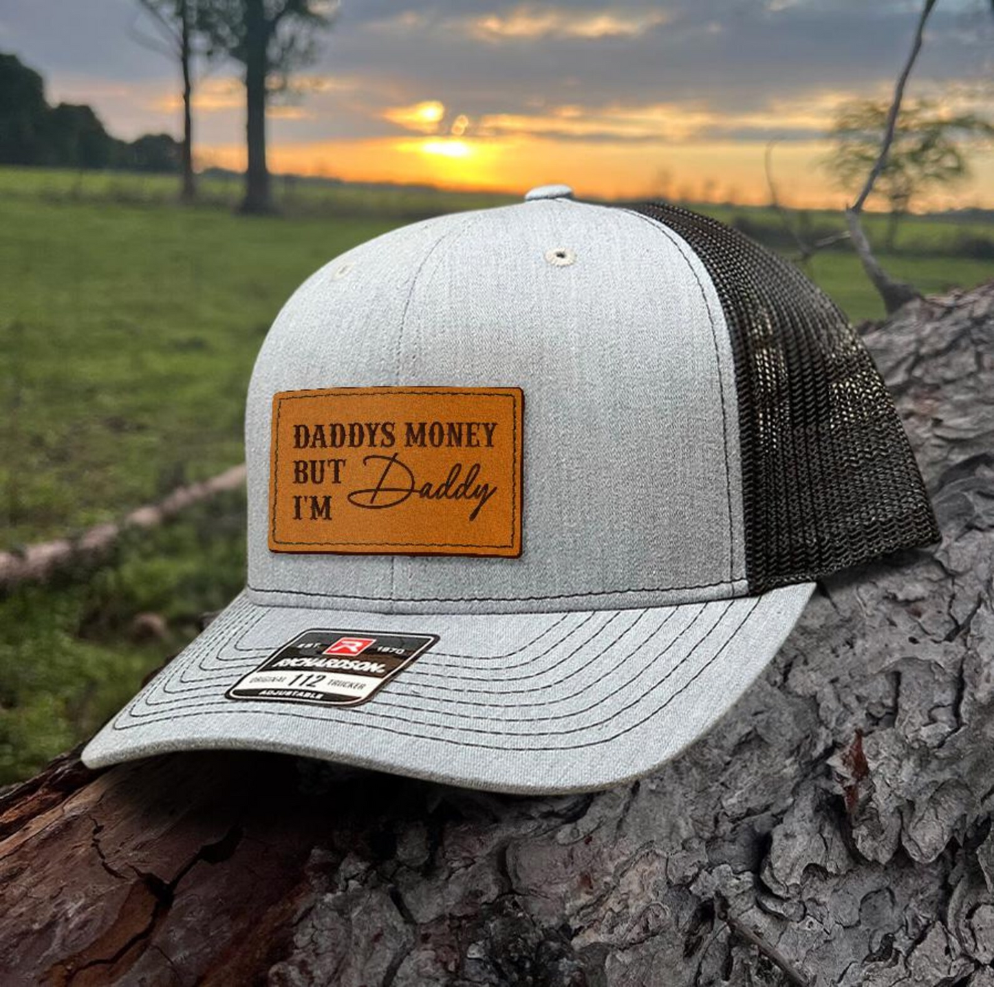 Daddy's Money But I'm Daddy Trucker Hat | Leather Patch Hat | Funny Gift For Dad | TNB76
