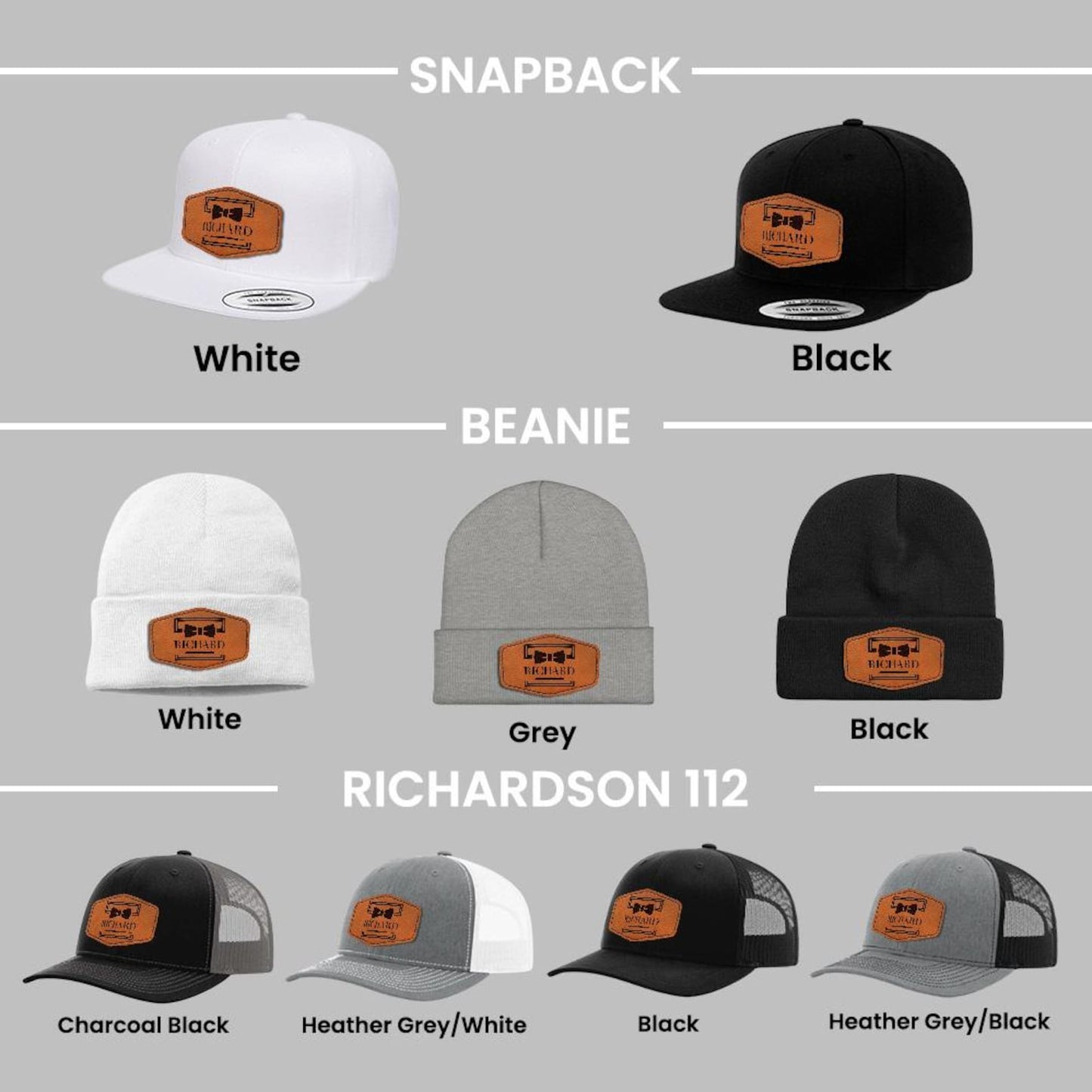 Your Logo Here Leather Patch Richardson 112 Trucker Hat