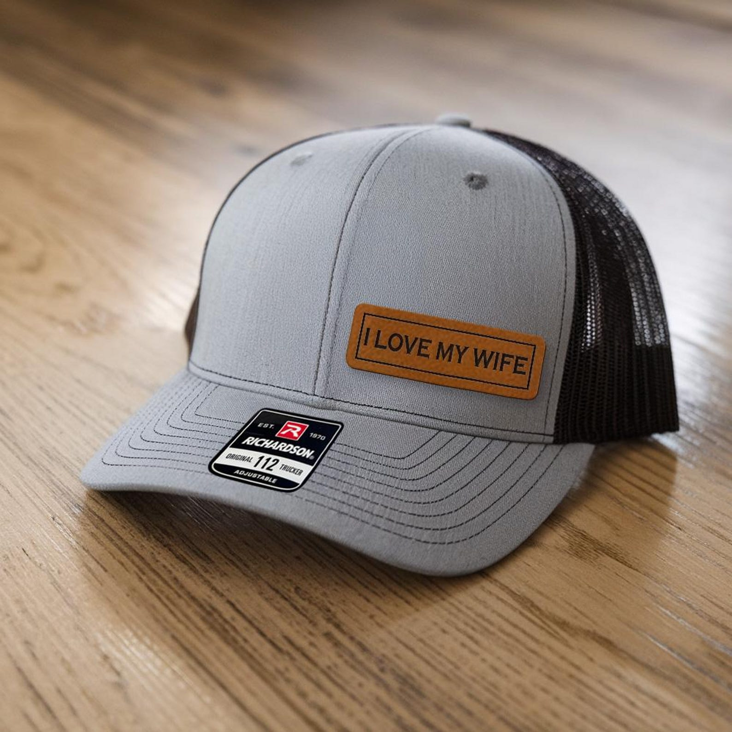 I Love My Wife Trucker Hat | Leather Patch Hat | Gift Idea For Husband | Anniversary Gift
