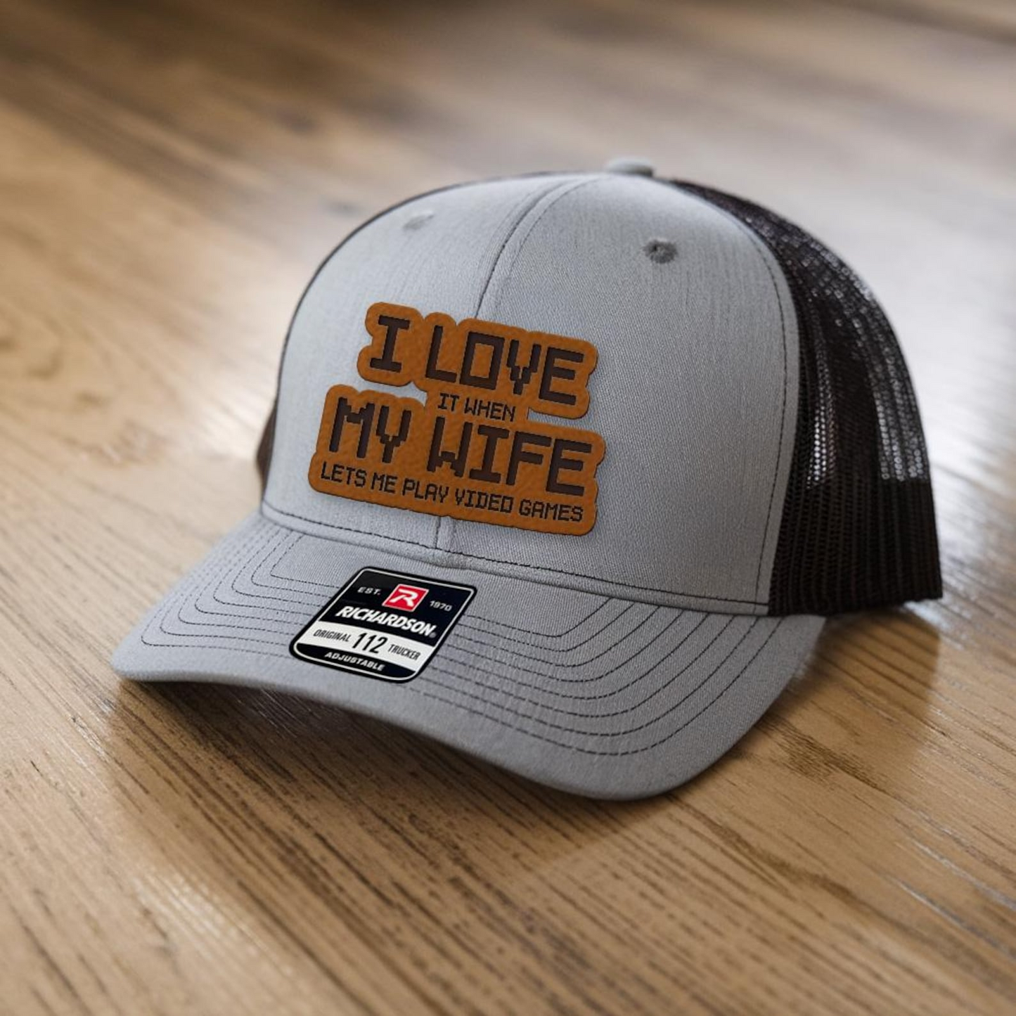 I Love It When My Wife Let Me Play Games Hat | Leather Patch Hat | Anniversary Gift