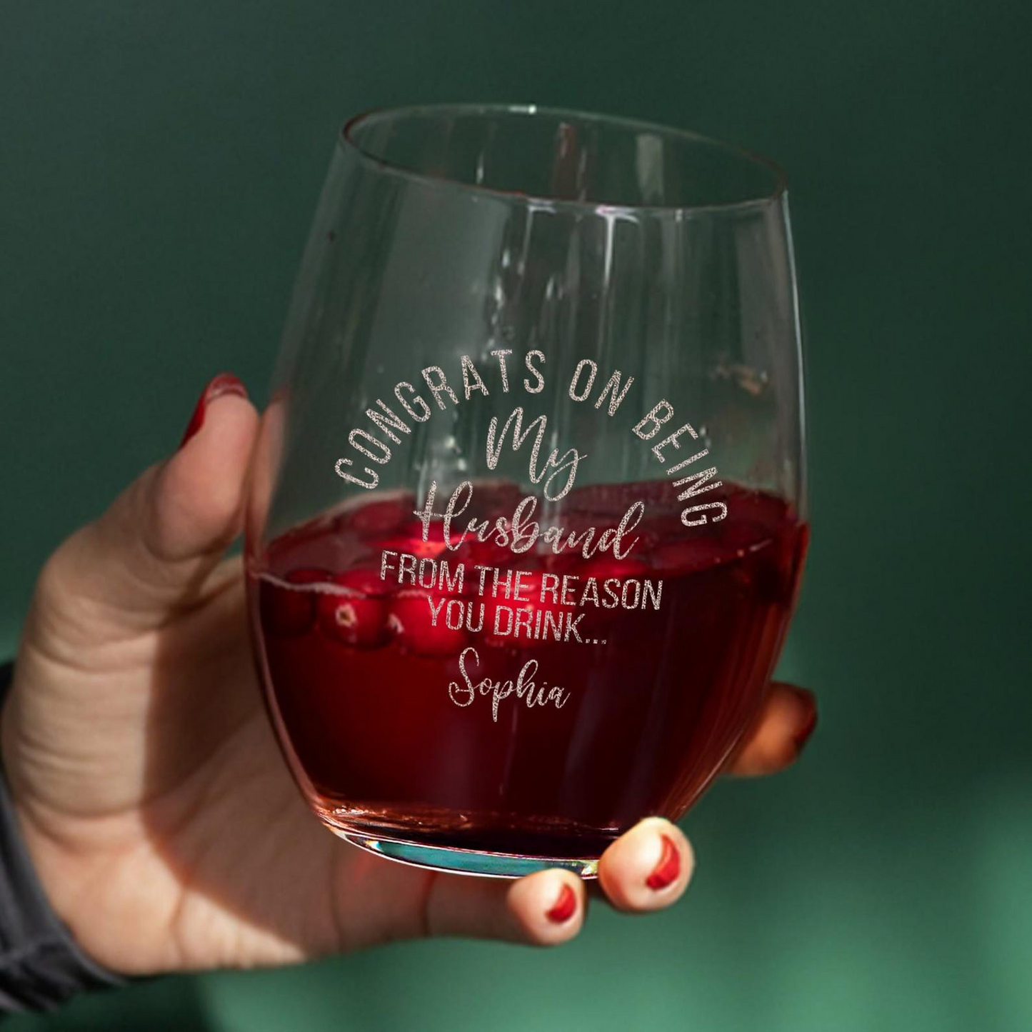 Custom Funny Gift for Husband Engraved Wine Glass | Gifts for Husband