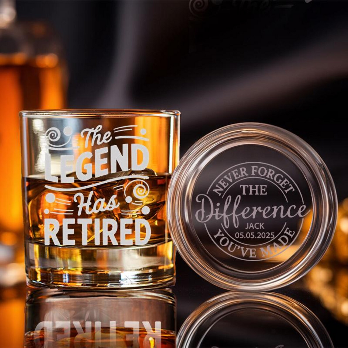 The Legend Has Retired Whiskey Glass | Happy Retirement Gift | Engraved Gift For Retirement