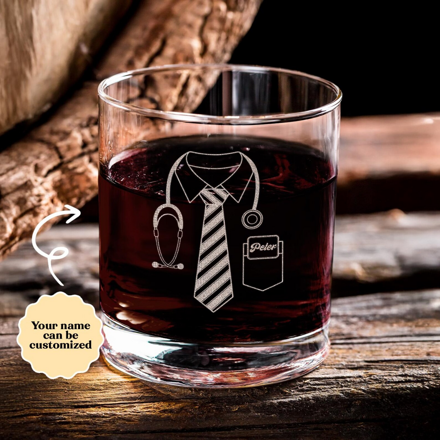 Personalized Medical Staff Physician Decanter Set And Whiskey Glasses | Engraved Whiskey Decanter Set | Gift For Doctor