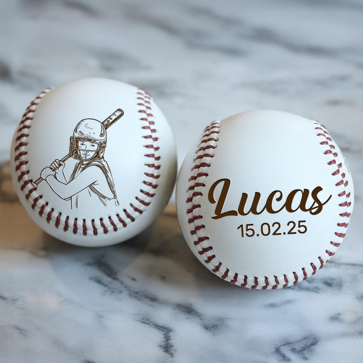Custom Photo on Baseball Ball Engraved | Personalized Your Kids Picture | Gifts For Son | Personalized Baseball Balls