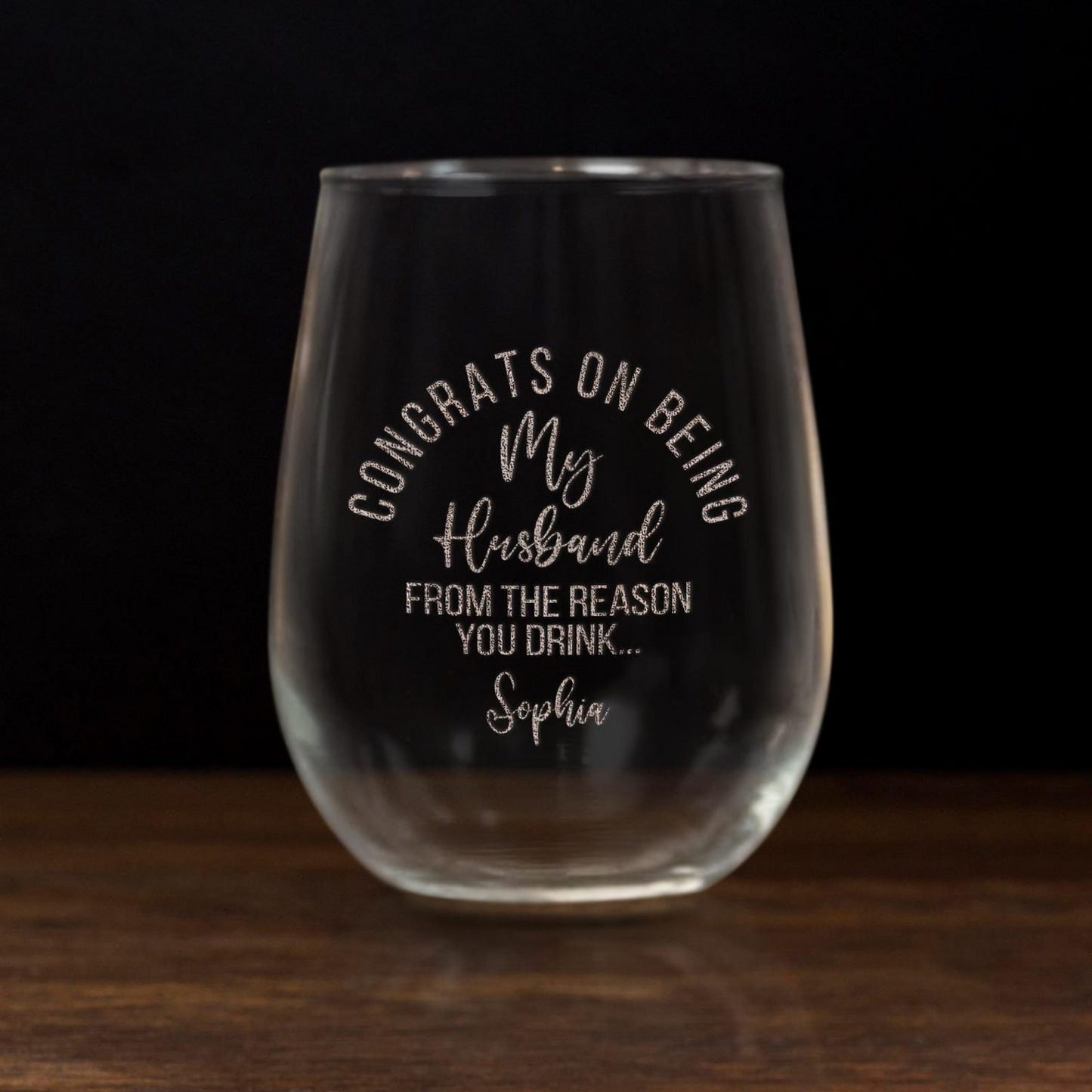 Custom Funny Gift for Husband Engraved Wine Glass | Gifts for Husband