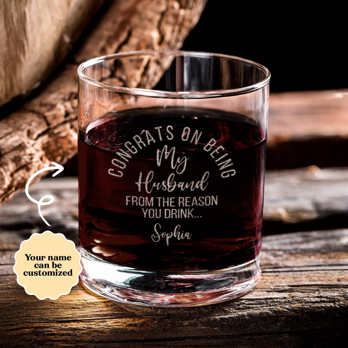 Custom Funny Gift for Husband Engraved Wine Glass | Gifts for Husband