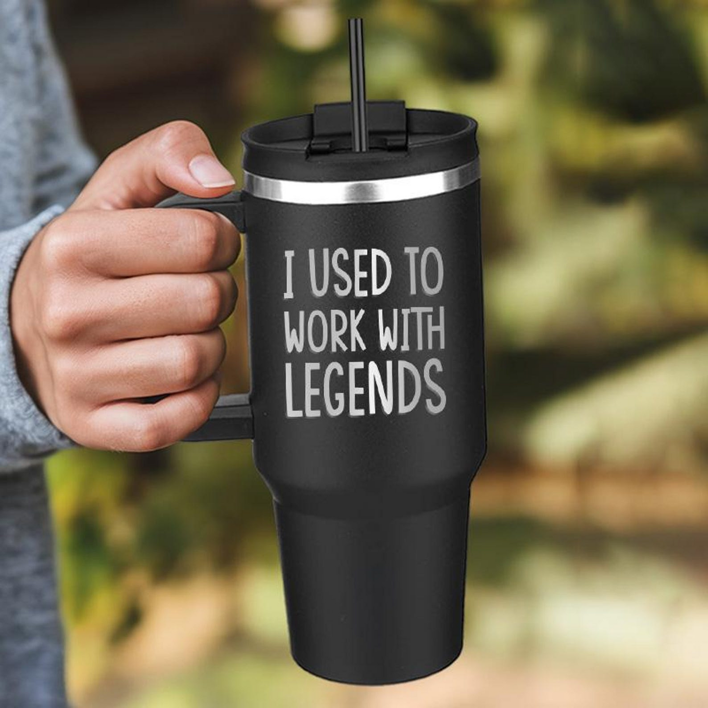 Custom Photo I Used To Work With Legends Tumbler | Retired Coworker Gift | Coworker Retirement Tumbler
