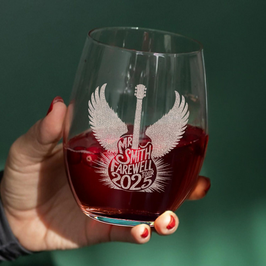 Personalized Retirement Tour 2025 Wine Glass 15 Oz | Funny Retirement Gift | Retired Leaving Gift