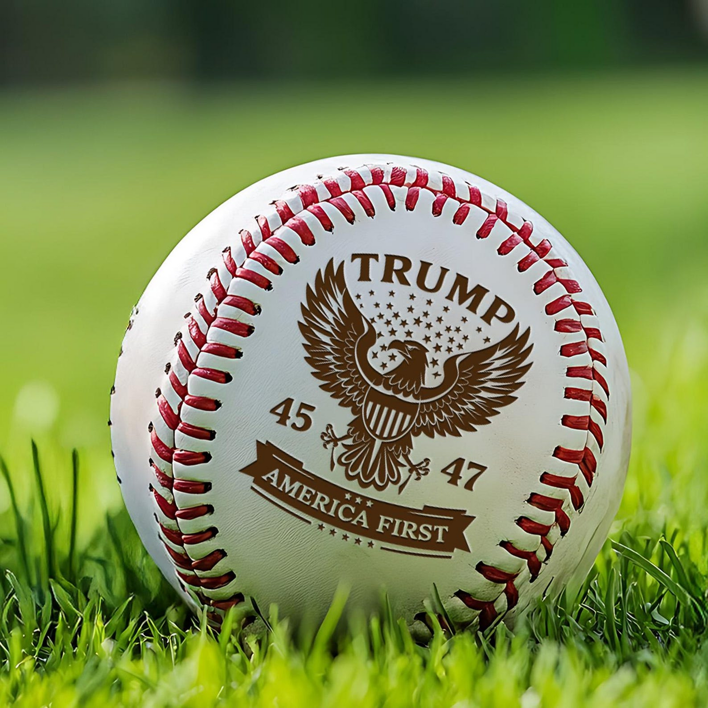 Trump 45 47 America First Engraved Baseball | Trump Baseball Ball | Patriotic Gift For Trump Supporters