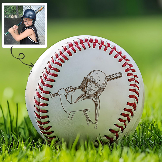 Custom Photo on Baseball Ball Engraved | Personalized Your Kids Picture | Gifts For Son | Personalized Baseball Balls