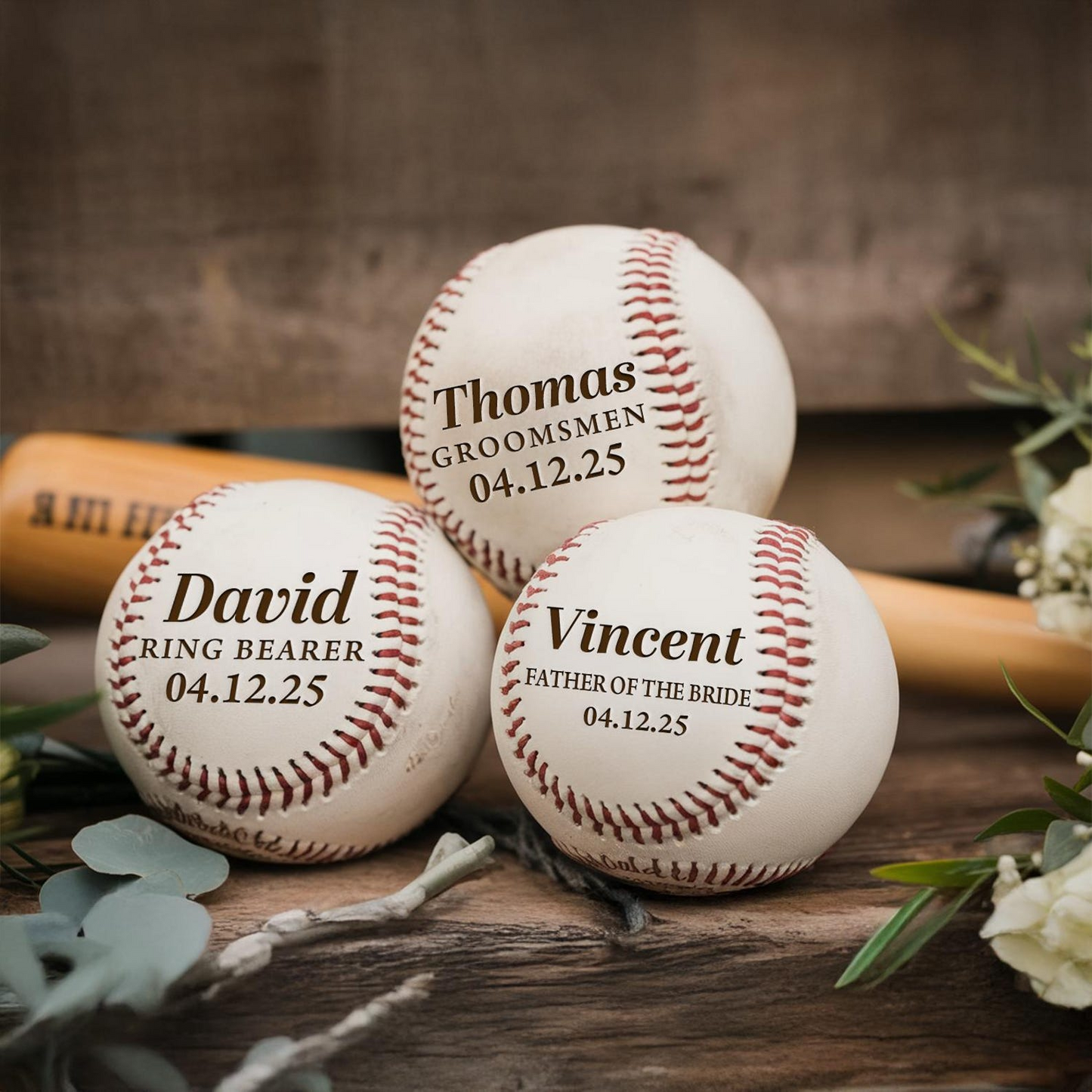 Ring Bearer Gift | Laser Engraved Baseball | Junior Groomsman | Baseball Gift For Wedding
