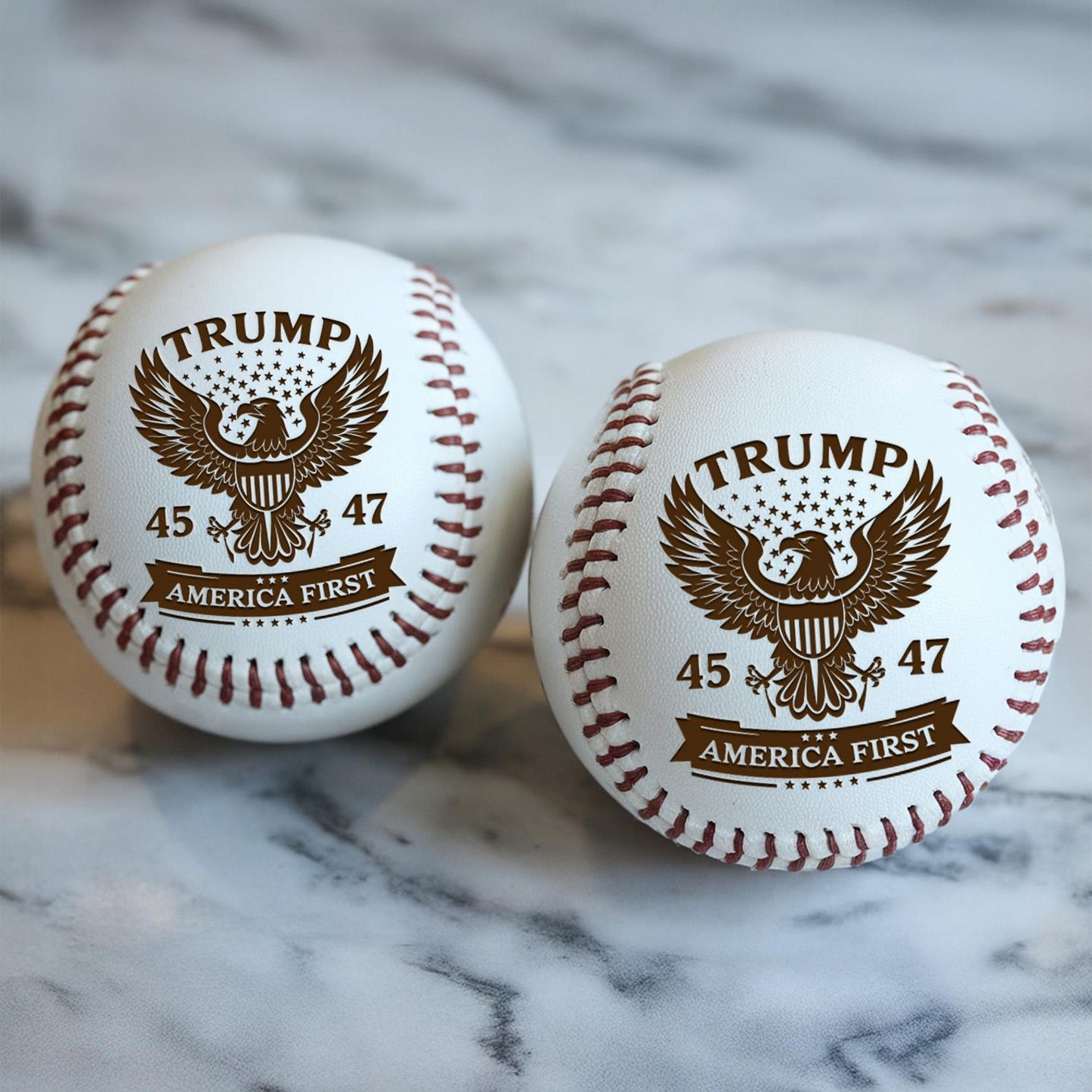 Trump 45 47 America First Engraved Baseball | Trump Baseball Ball | Patriotic Gift For Trump Supporters