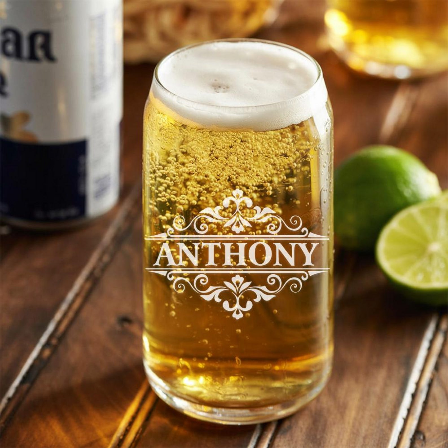 Personalized Beer Can Glass | Custom Name Wedding Glasses | Wedding Gift