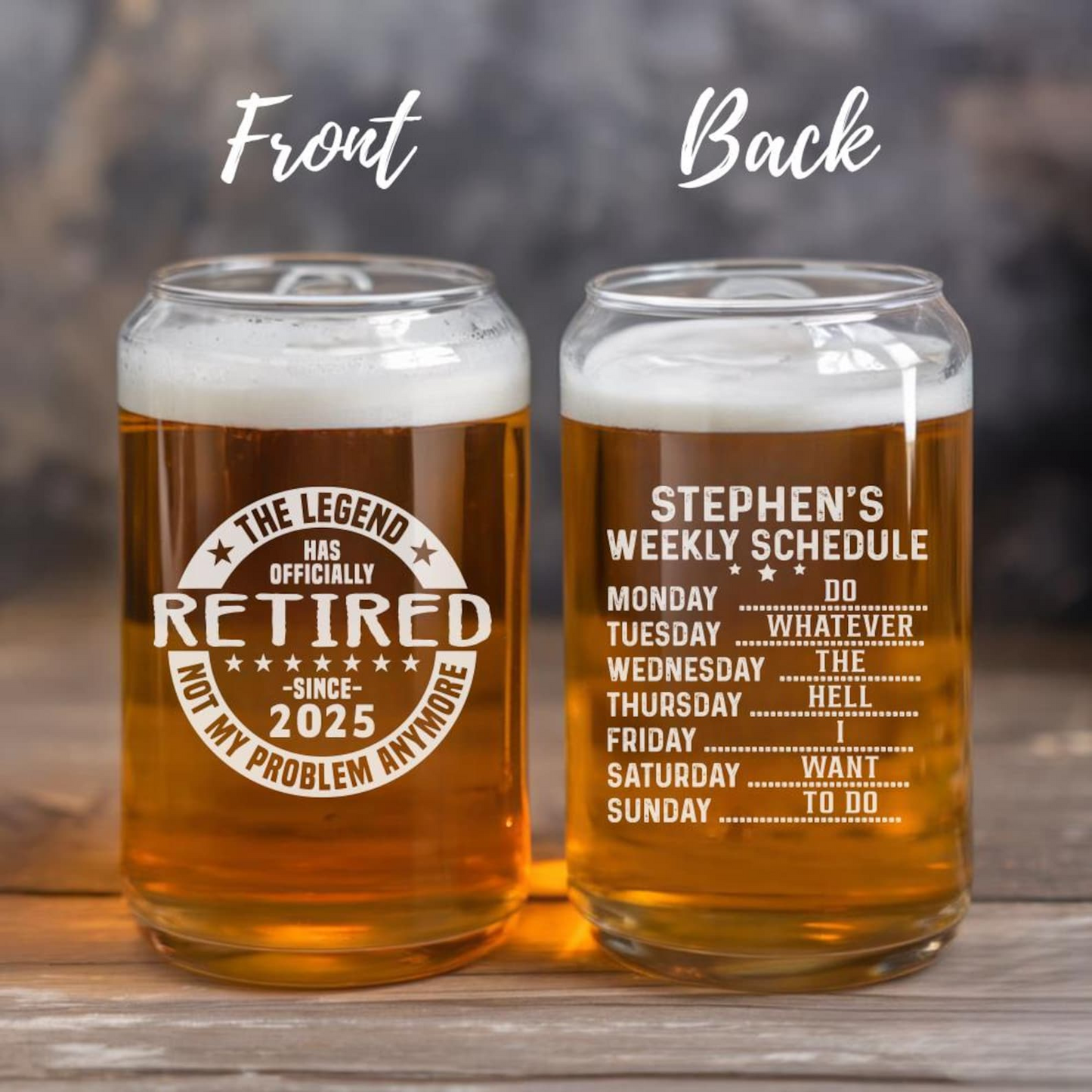 The Legend Has Retired Beer Can Glass 16 Oz | Retirement Gift | Beer Can Glass For Retirees