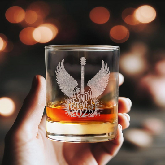 Personalized Retirement Tour 2025 Whiskey Glass | Funny Retirement Gifts | Engraved Whiskey Glass