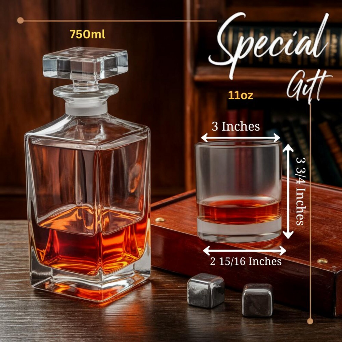 Funny President Donald Trump Blowing Pink Bubble Decanter & Whiskey Glass Set | Patriotic Gift | Engraved Whiskey Decanter