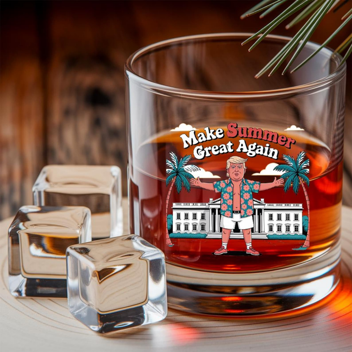 Make Summer Great Again Decanter & Whiskey Glass Set | Engraved Whiskey Decanter | Gift For Trump Supporters