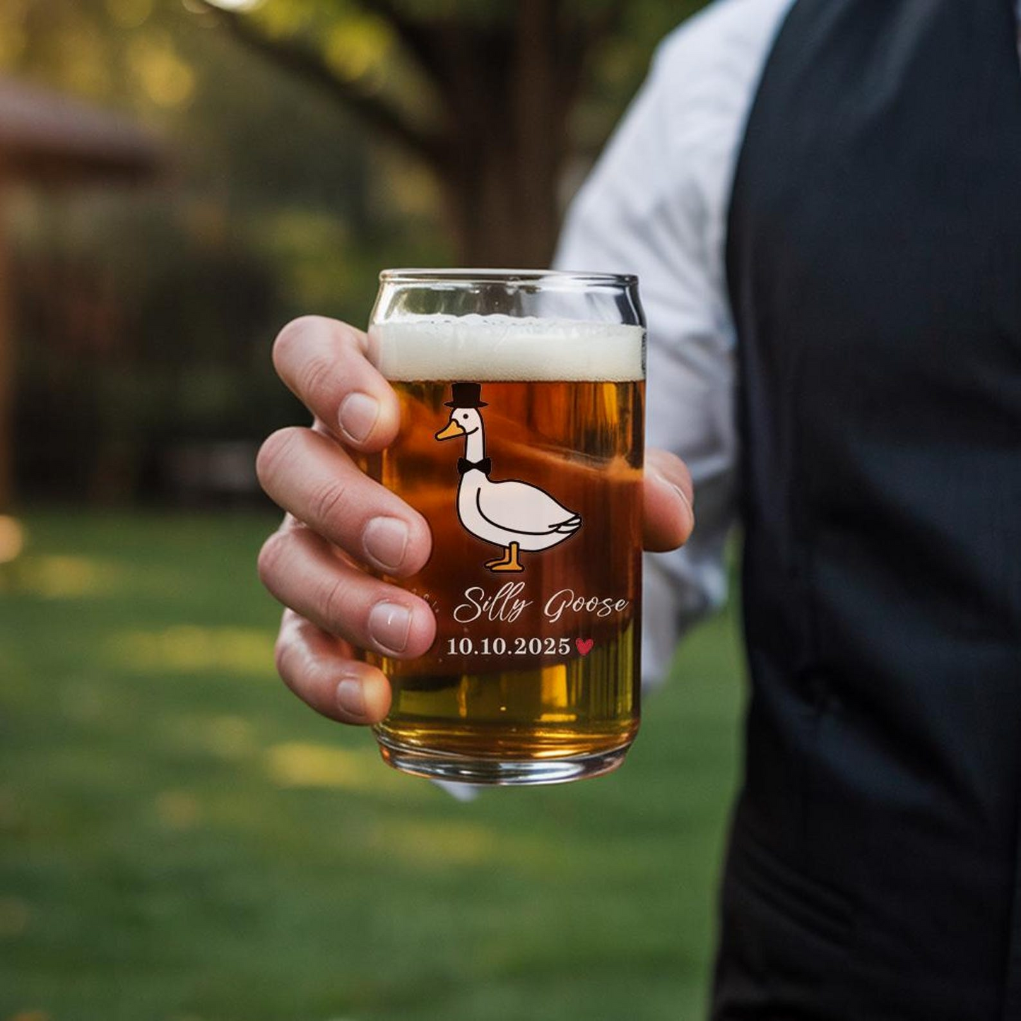 Mr and Mrs Silly Goose Beer Can Glass Set | Custom Beer Can Glass Set | Unique Couple Gift Idea