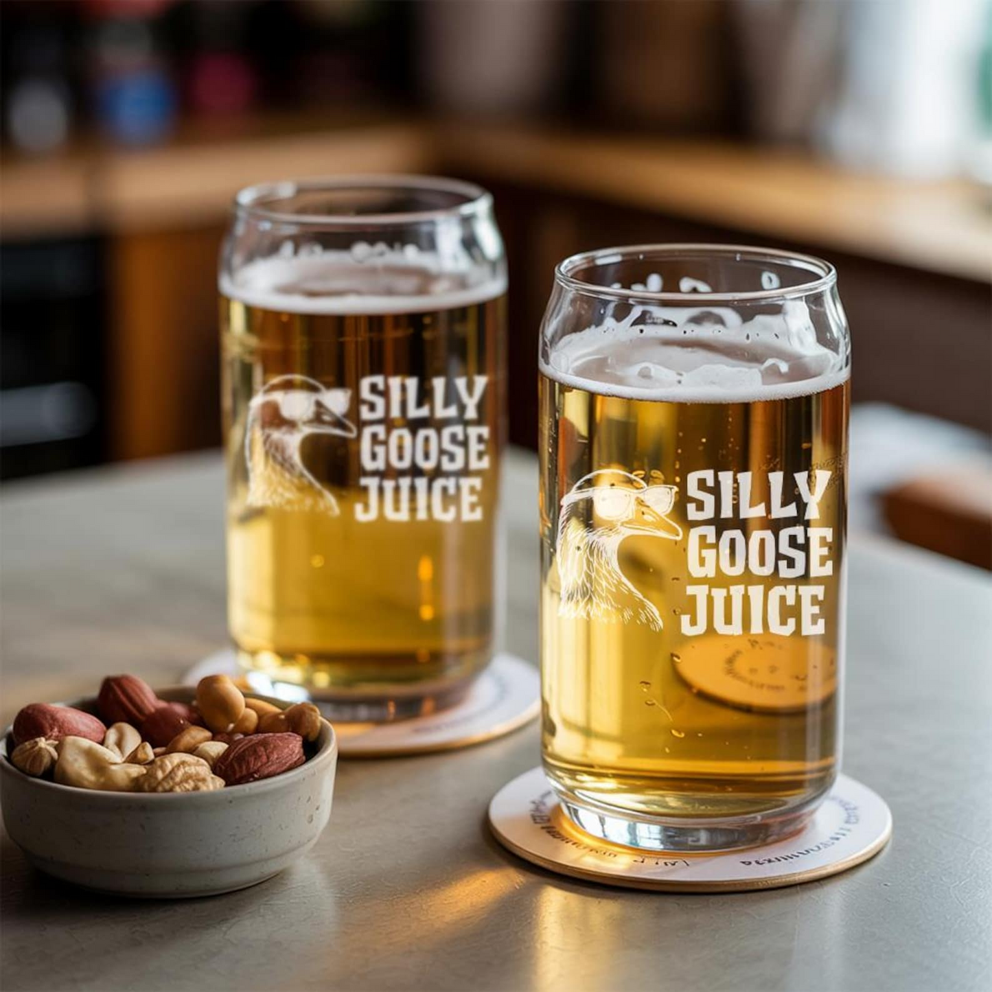 Silly Goose Juice Beer Can Glass 16oz | Funny Beer Can Glass | Unique Gift Idea
