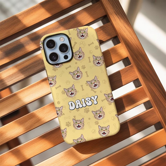 Custom Dog Cat Face Phone Case Using Pet Photo | Personalized Dog Or Cat iPhone Case | Gift For Pet Lover