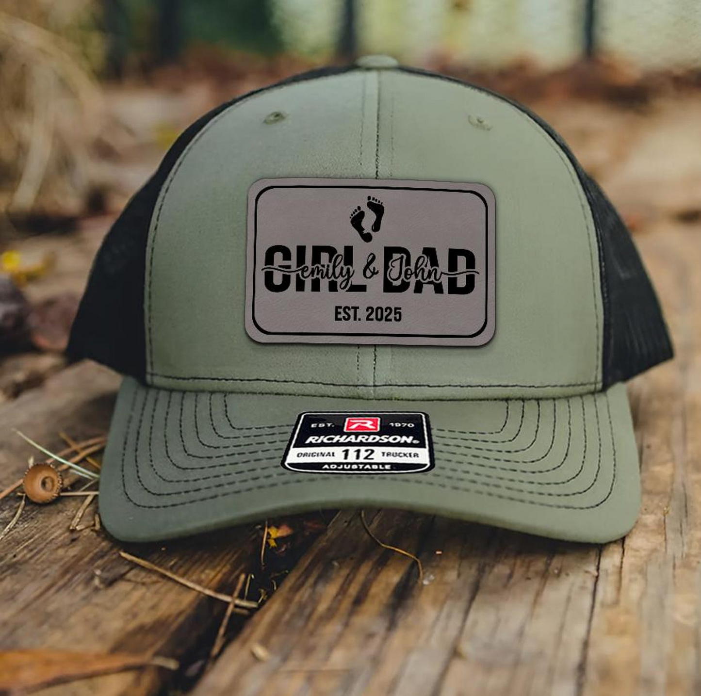Girl Dad Est.2025 Trucker Hat | Custom Year Leather Patch Hat | Pesonalized Dad Hat