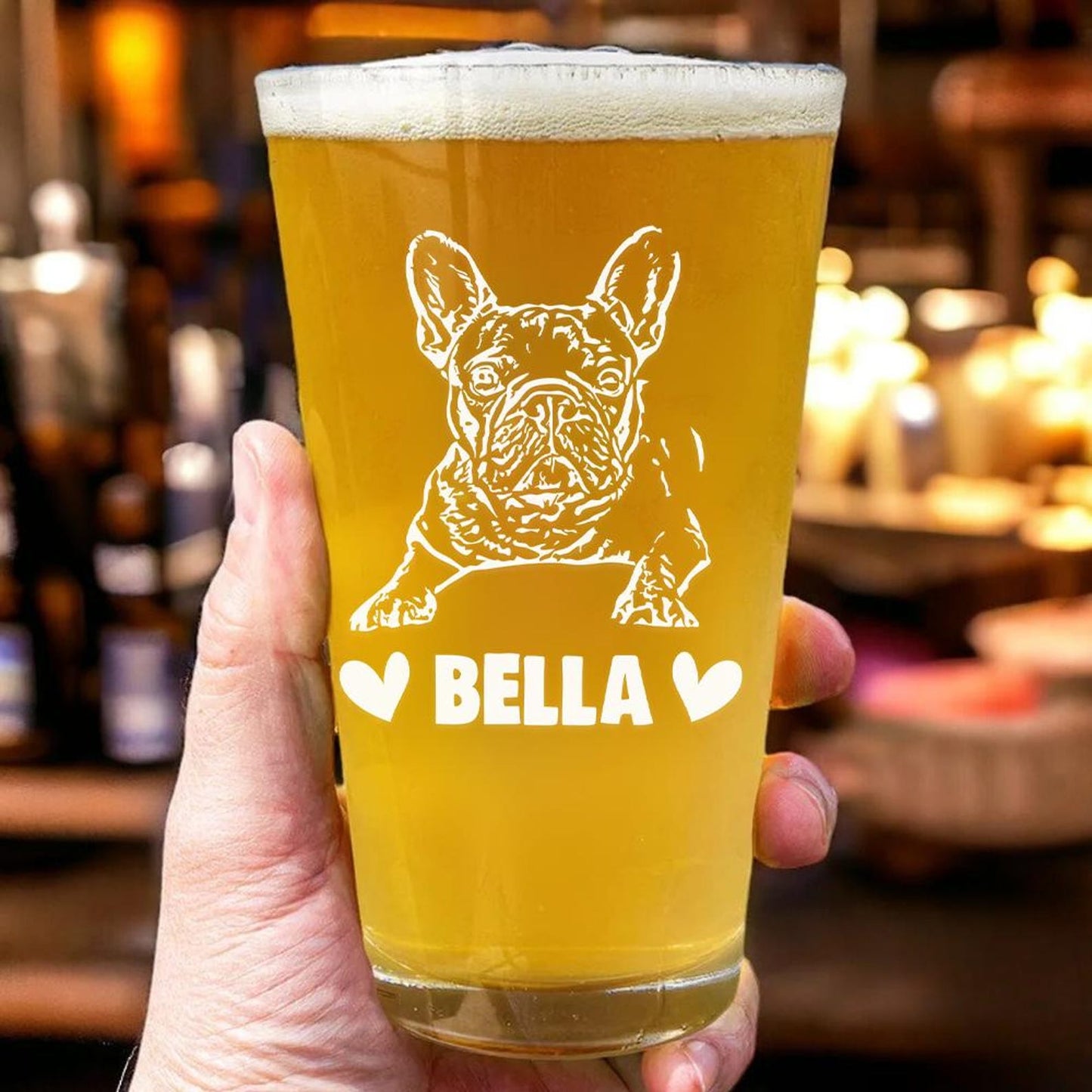 Custom Photo Pet Portrait Beer Glass – Personalized Photo Dog Portrait Pint Glass – Custom Pet Glass – Dog Lover Gifts