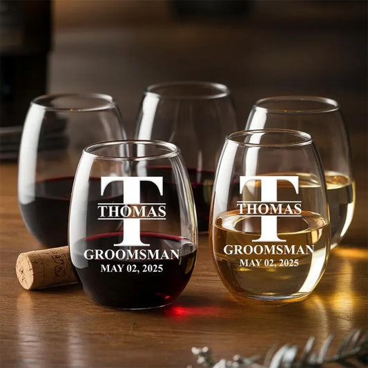 Personalized Groomsmen Timeless Wine Glass | Groomsmen Gift Idea | Personalized Groomsman