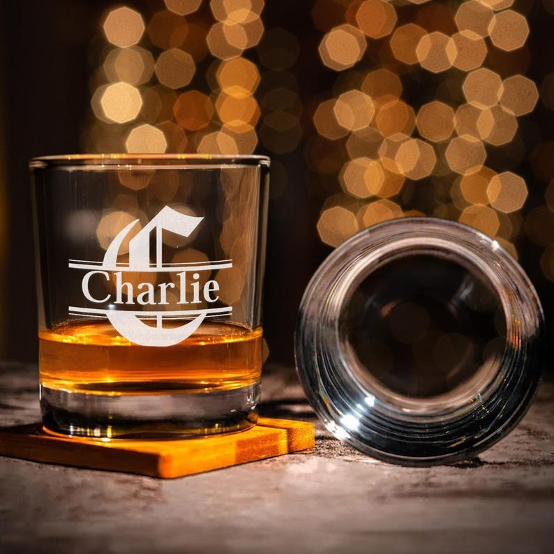 Personalized Logo With Name Decanter Set And Whiskey Glasses | Engraved Whiskey Decanter Set | Birthday Gift
