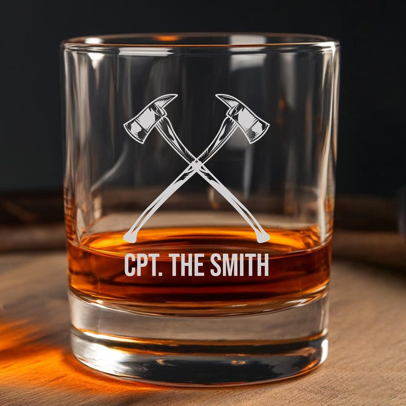 Firefighter Decanter Set And Whiskey Glasses | Engraved Whiskey Decanter Set | Fireman Gift