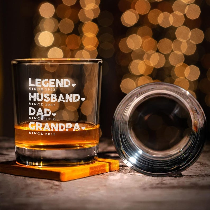 Personalized Legend Father Decanter Set And Whiskey Glasses | Engraved Whiskey Decanter Set | Gift For Dad
