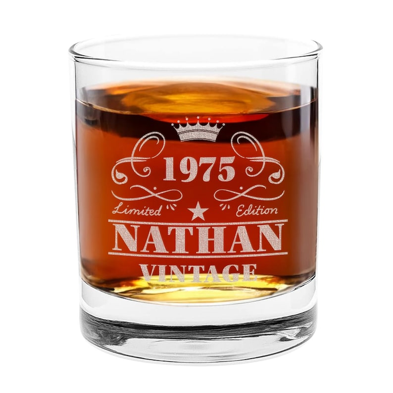 Custom Name And Year Decanter Set And Whiskey Glasses | Engraved Whiskey Decanter Set | Gift For Dad