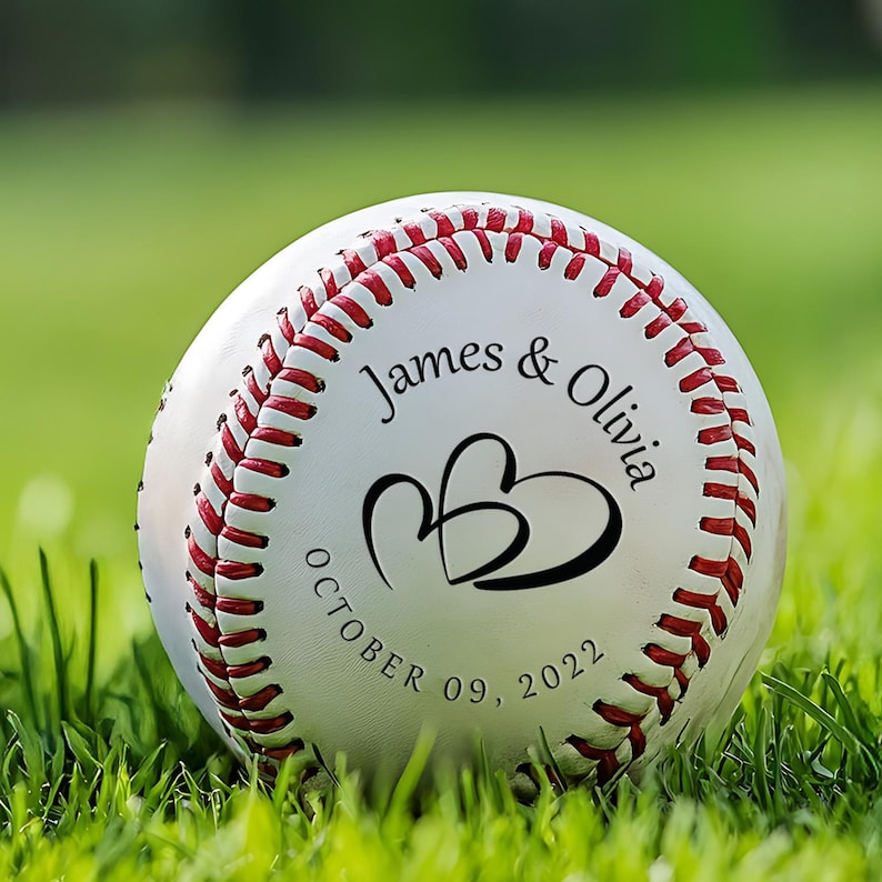 Personalized Couple Name And Date Baseball Gift | Engraved Baseball Ball | Best Gift For Anniversary